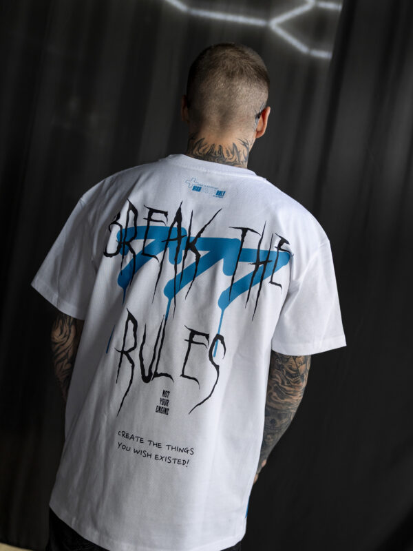 BREAK THE RULES SHIRT | White Heavy Oversize T-Shirt