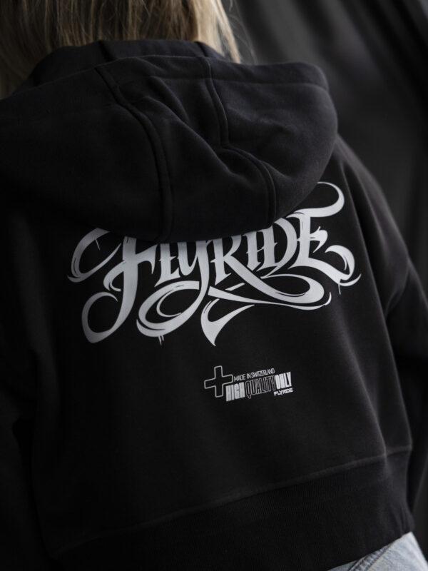 Zip Hoodie Cropped | Black Oversize Zipper
